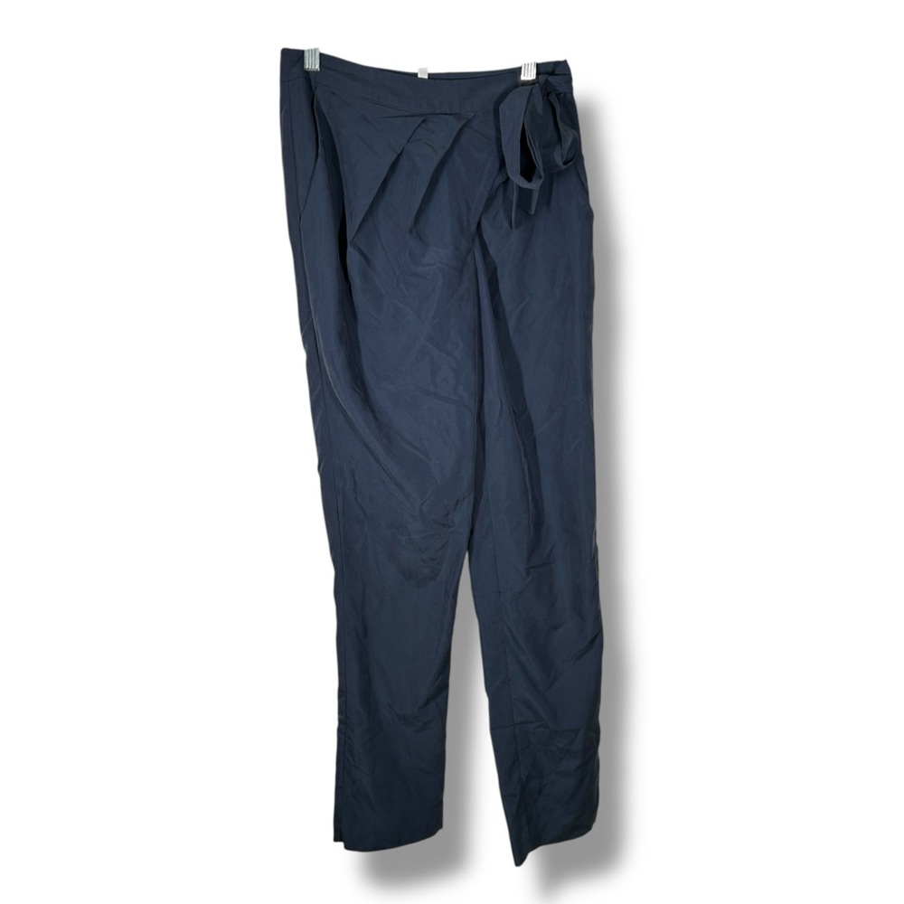 BCBGeneration Blue Tie Pleated Detail Trousers Size 2 - “Sindri”